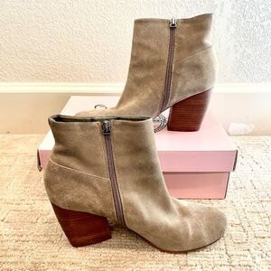 Crown Vintage Suede Block Heel Tall Bootie